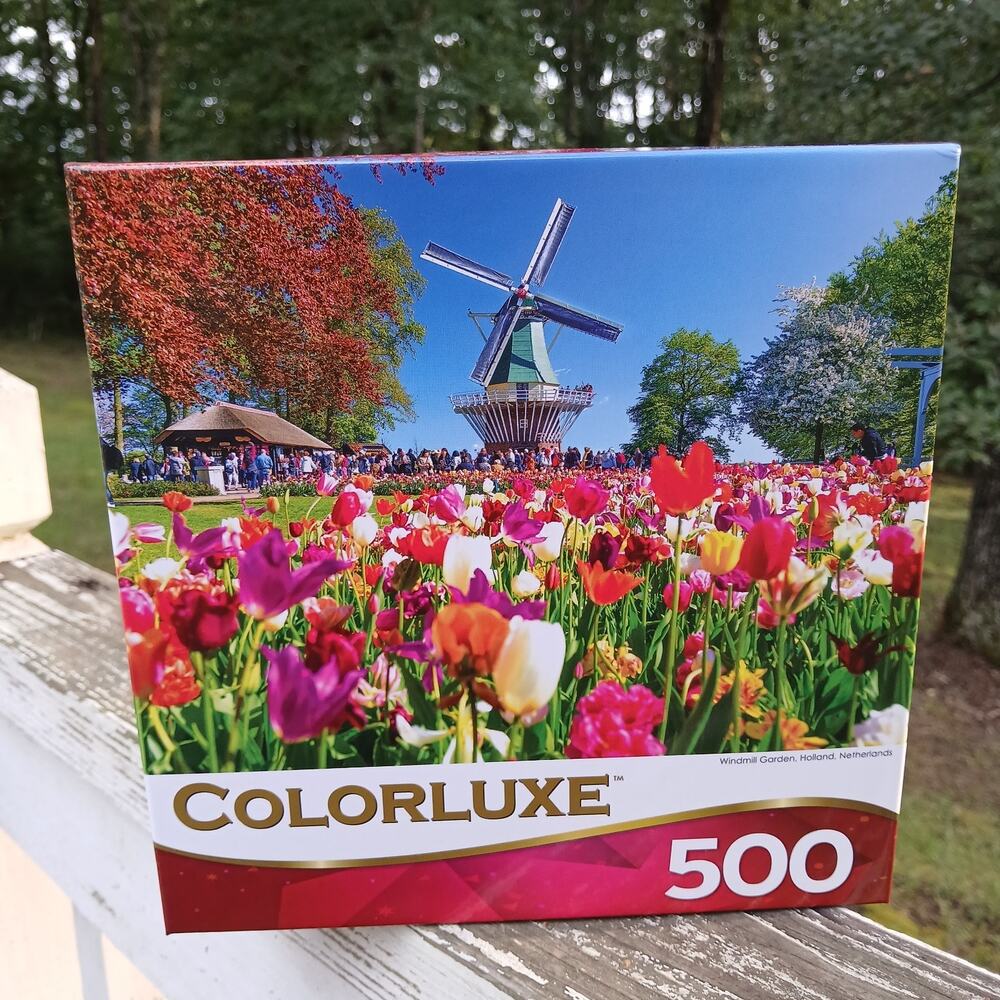 Windmill Garden Holland Netherlands 500 Piece Jigsaw Puzzle Colorluxe by CraZart